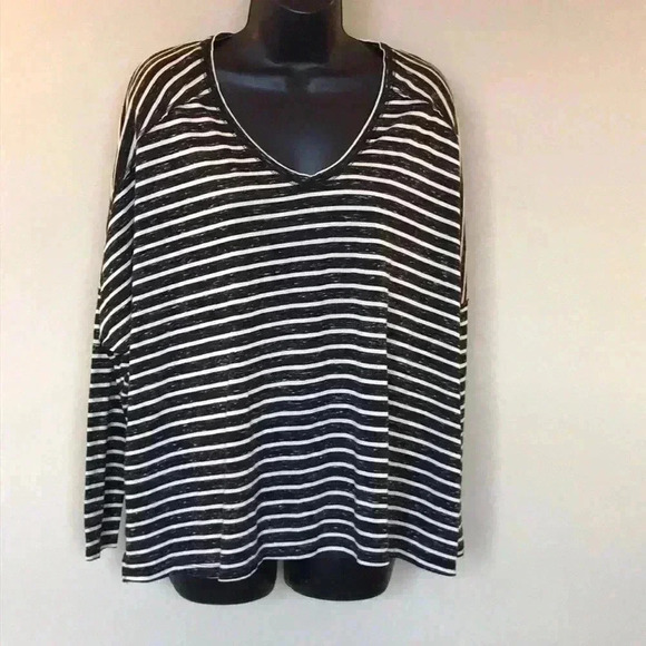 Free People Striped Burnout Top Size S - Picture 1 of 6